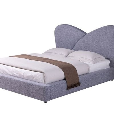 Petal 150 X 200 Upholstered Queen Bed-Grey - Image 3