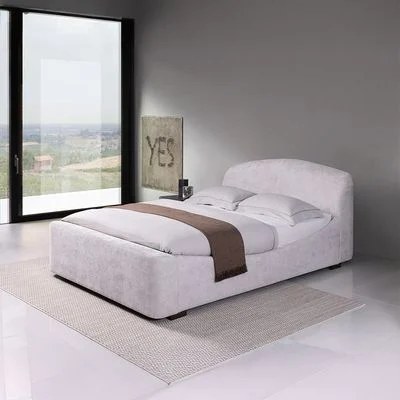 Boat 150 X 200 Upholstered Queen Bed-Dark Cream