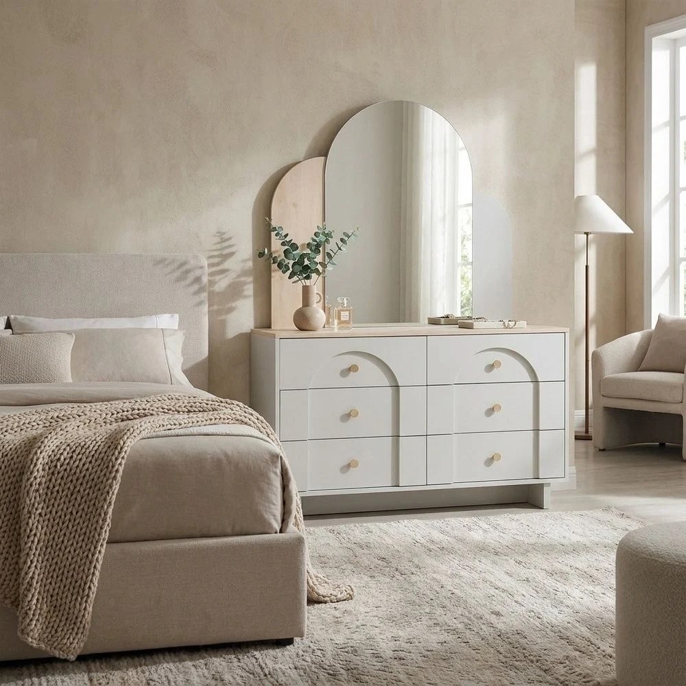 Reena 180 X 200 Upholesterd King Bedroom Set-Beige - With 2-Year Warranty - Image 3