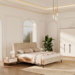 Amara 180x200 Upholstered King Bed - Oak/Beige - With 2-Year Warranty