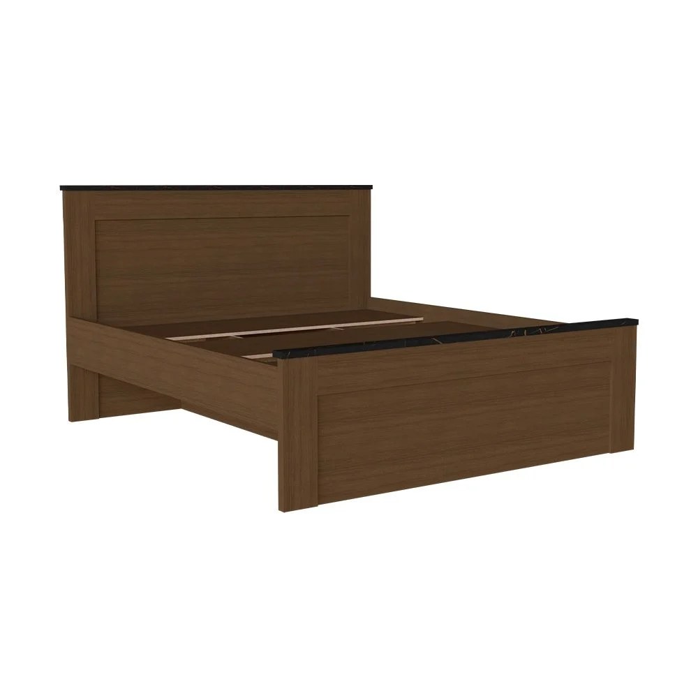 Pera 180 X 200 King Bed - Walnut/Black Marble - Image 2