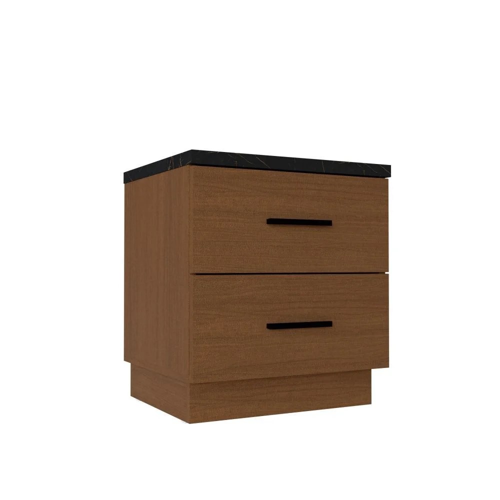 Pera 180 X 200 King Bedroom Set - Walnut/Black Marble - Image 5