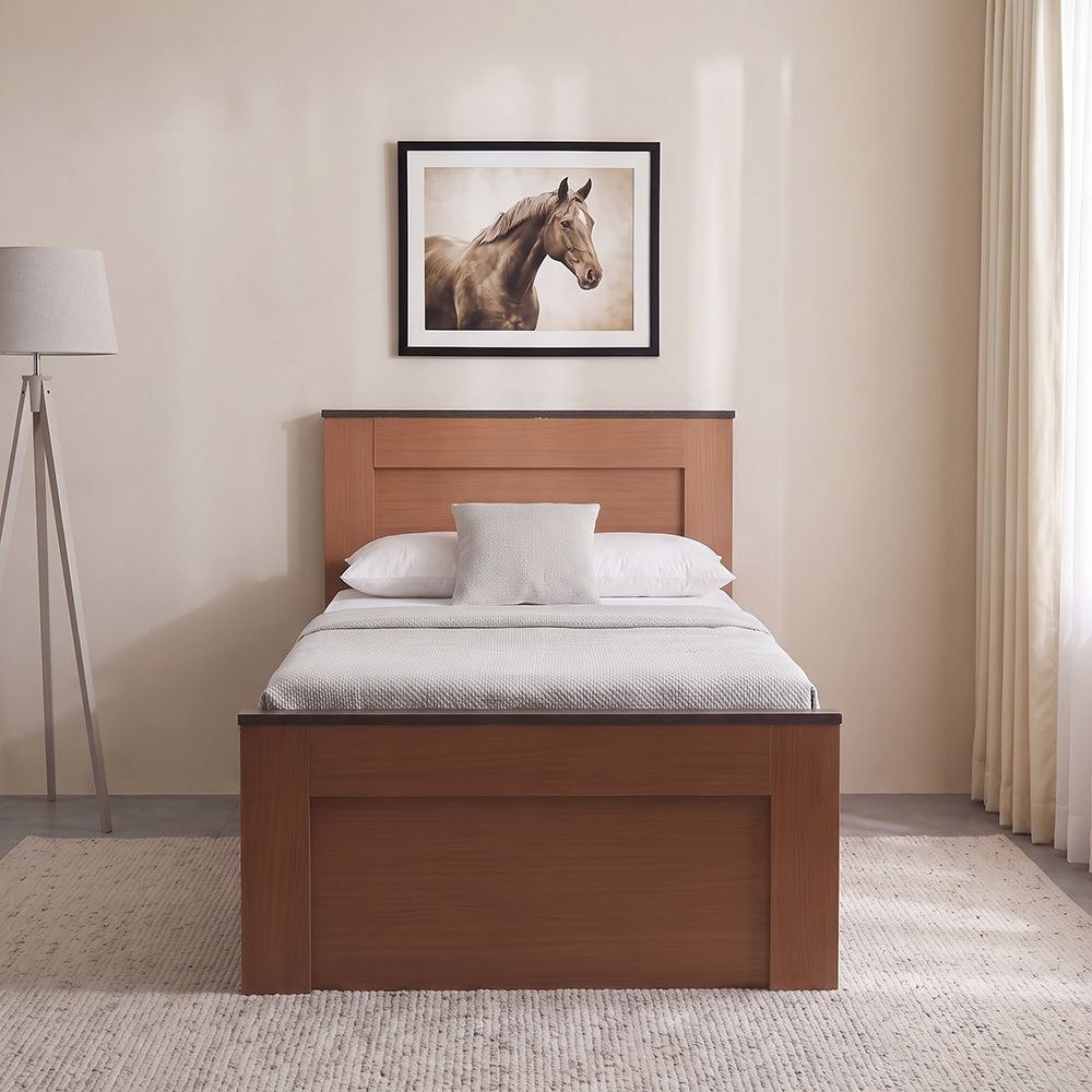 Pera 120 X 200 Single Bed - Walnut/Black Marble - Image 2