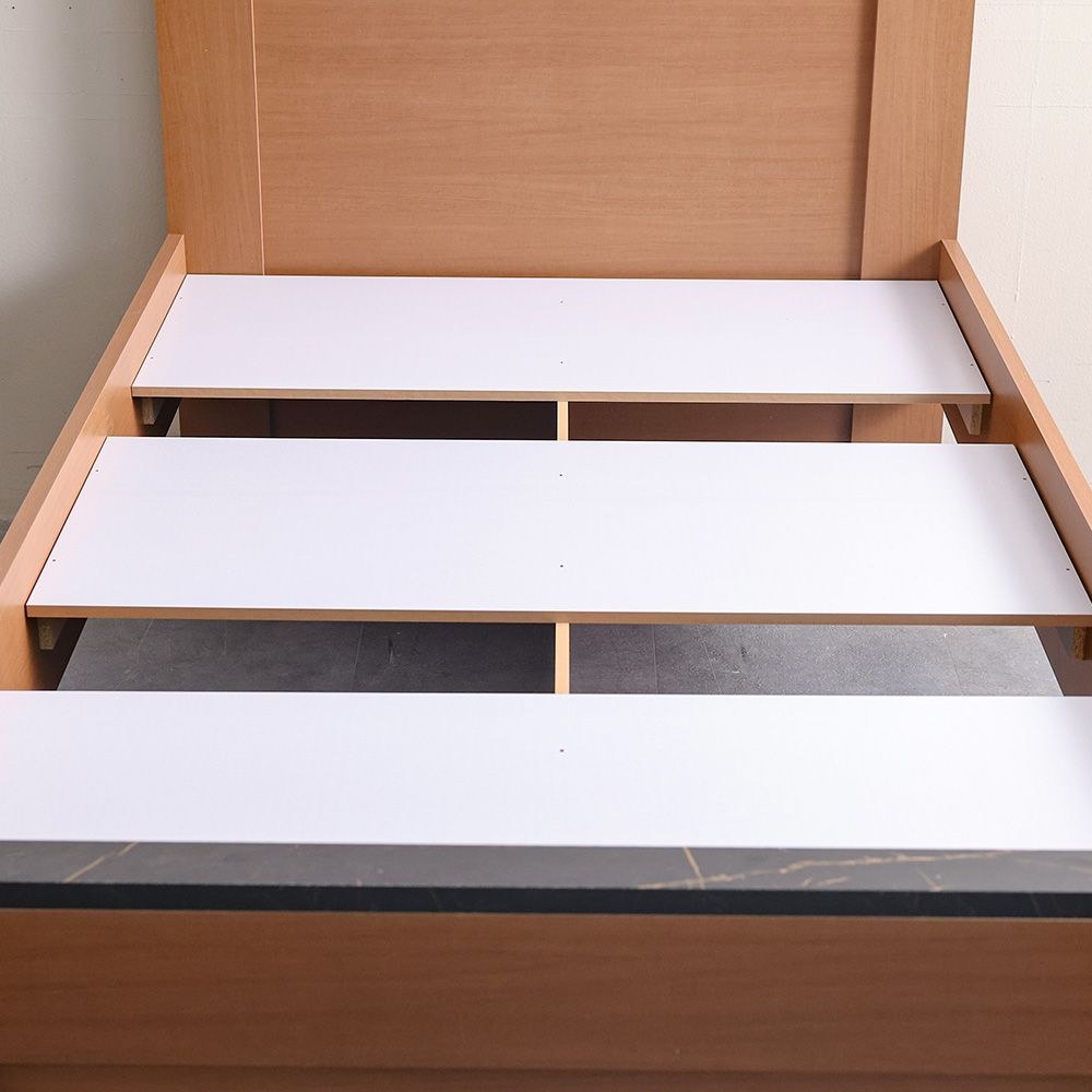 Pera 120 X 200 Single Bed - Walnut/Black Marble - Image 3
