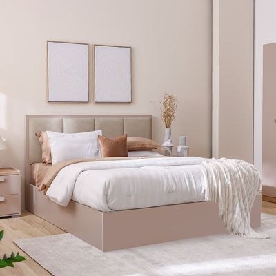 Cardano 150 x 200 Queen Bed with Hydraulic Underbed Storage – Beige