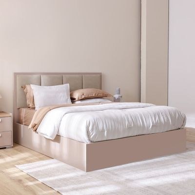 Cardano 150 x 200 Queen Bed with Hydraulic Underbed Storage – Beige - Image 4