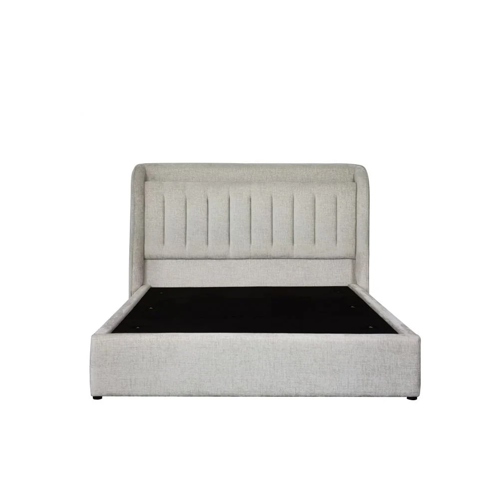 Santelmo 150X200 Queen Bed With Led Light & Hydraulic Underbed Storage - Beige - Image 4