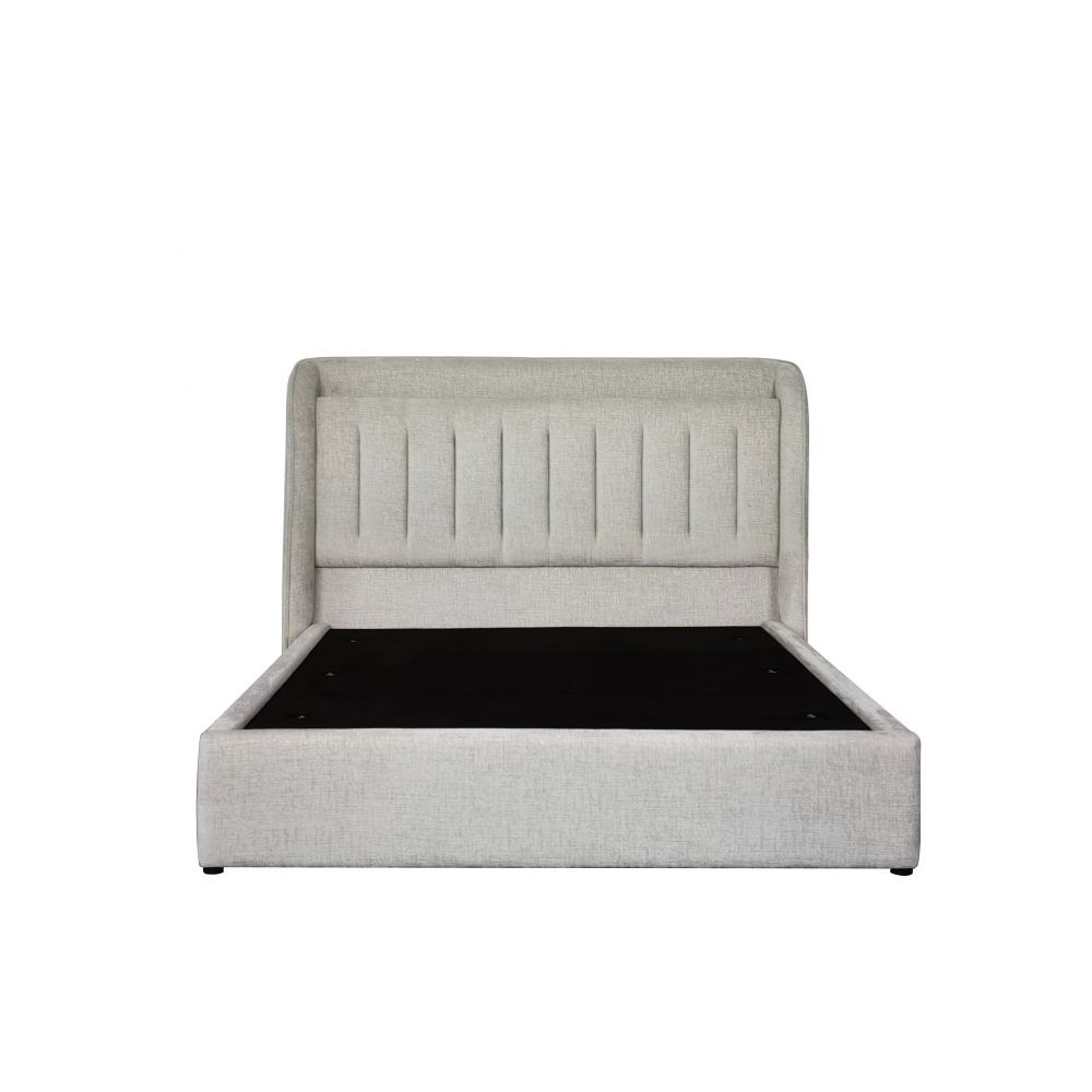 Santelmo 180X200 King Bed With Led Light & Hydraulic Underbed Storage - Beige - Image 4