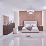 Jacksonville 200X200 Upholsterd Super King Bedroom Set - Beige/Brown