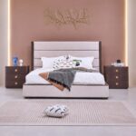 Jacksonville 200X200 Upholsterd Super King Bedroom Set - Beige/Brown