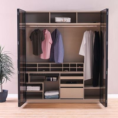 Defne 2-Meter Wardrobe-Cream/Black-With 5-Year Warranty - Image 5