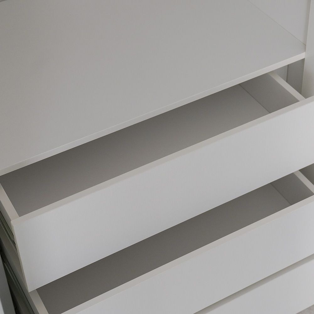 Palomeze 6-Door Wardrobe-White/Black-With 2-Year Warranty - Image 4