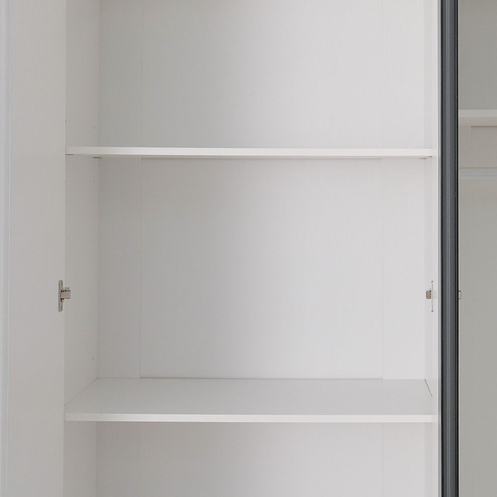 Palomeze 6-Door Wardrobe-White/Black-With 2-Year Warranty - Image 5