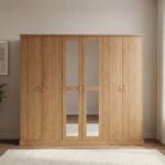 Zirco 6-Door Wardrobe-Brown Oak-With 2-Year Warranty