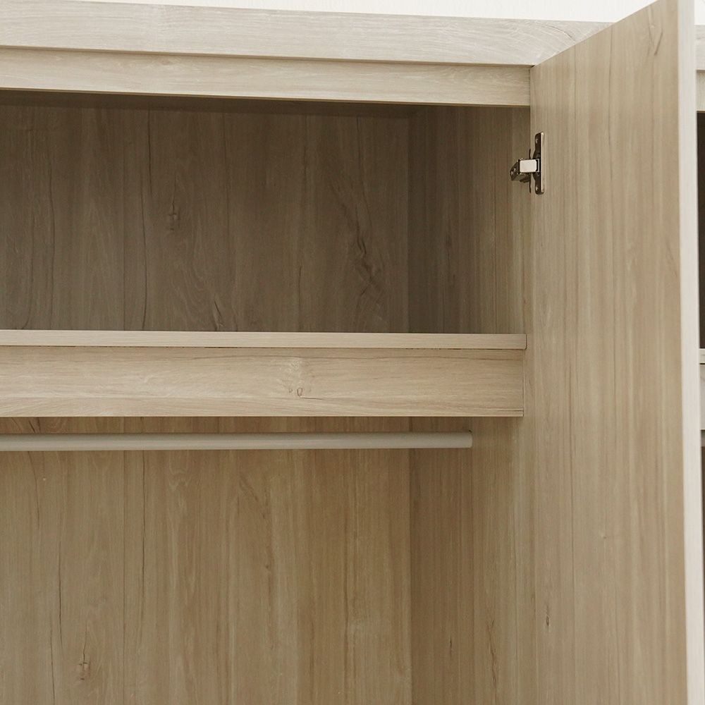 Tisley 4-Door Wardrobe - Light Oak - With 2-Year Warranty - Image 4