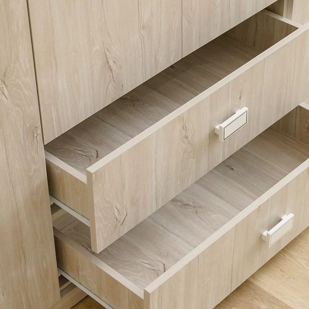 Tisley 4-Door Wardrobe - Light Oak - With 2-Year Warranty - Image 5