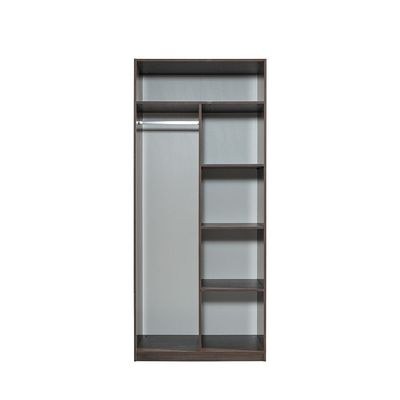 Infinity 2-Door Wardrobe with Hanger and Shelves-Dark Walnut-With 2-Year Warranty - Image 2