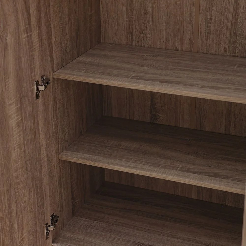 Supreme 4-Door Wardrobe with Mirror-French Sonoma Oak-With 2-Year Warranty - Image 5