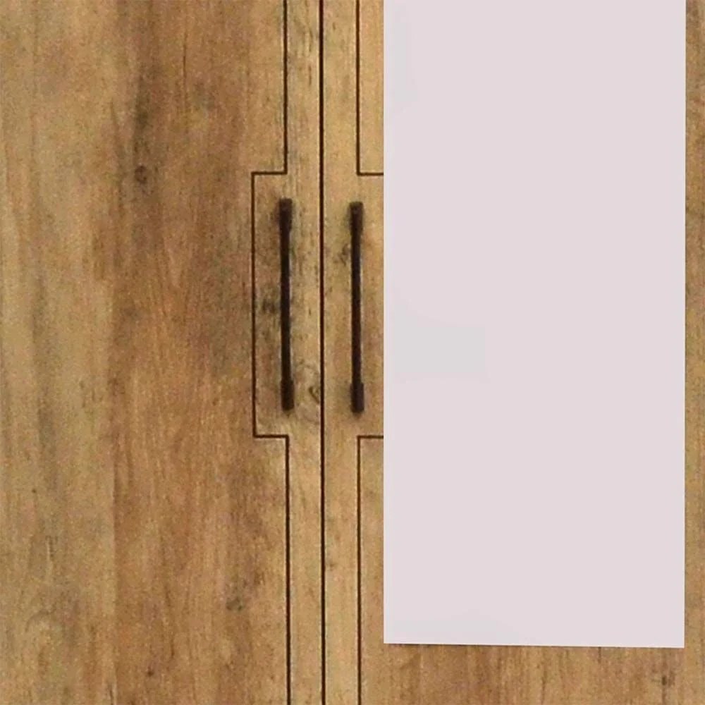 Swann 3-Door Wardrobe with Mirror-Summer Oak/Pearl White-With 2-Year Warranty - Image 4