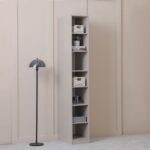 Defne 35Cm Storage Cabinet With Shelves-Cream/Black-With 5-Year Warranty