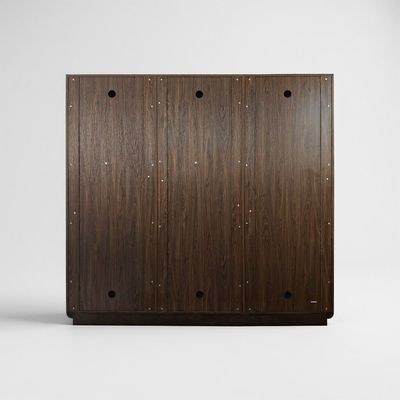 Oboro 6 Door Wardrobe With 2 Mirrors - Walnut/Beige - Image 4