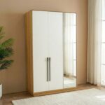 Amara 3 Door Wardrobe With 1 Mirror -Oak/White