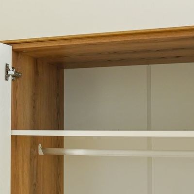 Amara 3 Door Wardrobe With 1 Mirror -Oak/White - Image 3