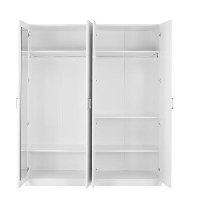 Thomas/New Allano 4 Door Wardrobe With Mirror Inside - White - Image 2
