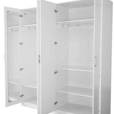 Thomas/New Allano 4 Door Wardrobe With Mirror Inside - White - Image 4