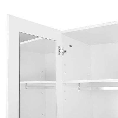 Thomas/New Allano 4 Door Wardrobe With Mirror Inside - White - Image 5