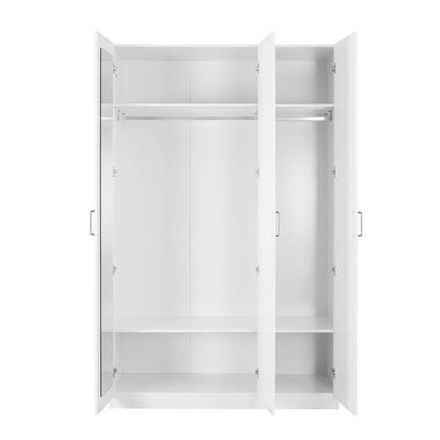 Thomas/New Allano 3 Door Wardrobe With Mirror Inside- White - Image 2