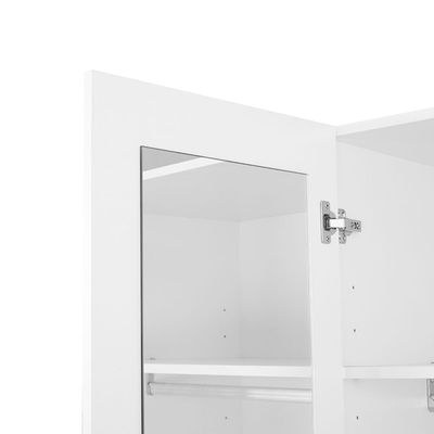 Thomas/New Allano 3 Door Wardrobe With Mirror Inside- White - Image 5
