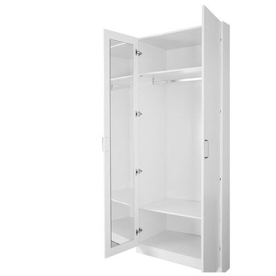 Thomas/New Allano 2 Door Wardrobe With Mirror Inside - White - Image 4
