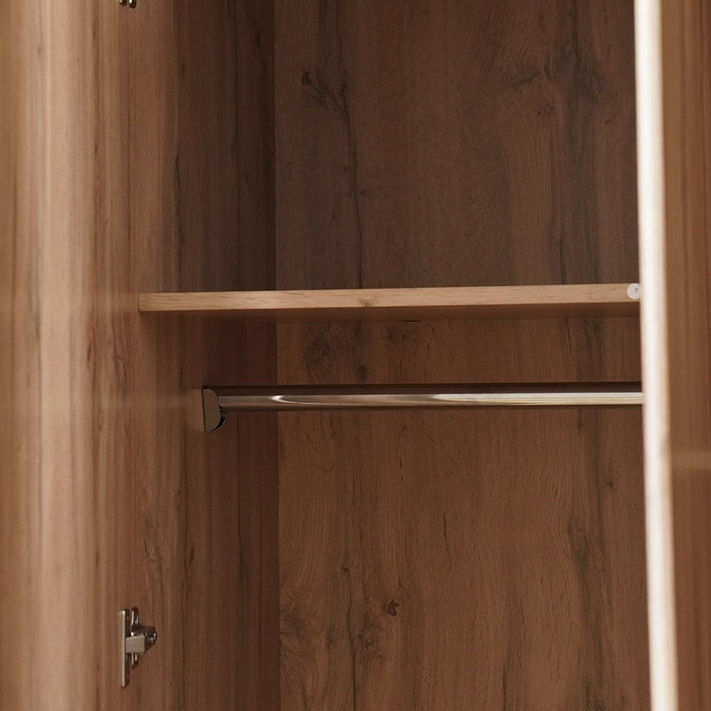 Raymond 4 Door Wardrobe With 2 Drawers & 2Mirrors-Canada Oak - Image 3