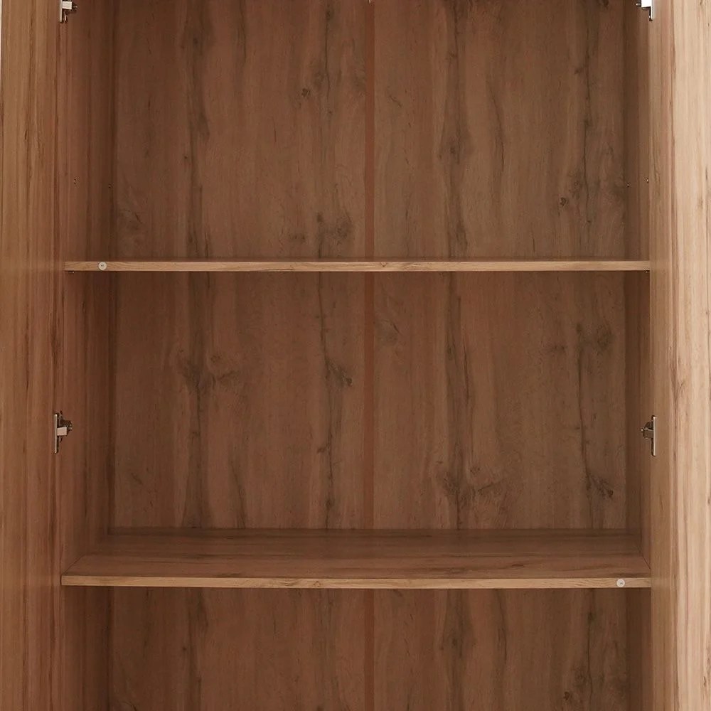 Raymond 4 Door Wardrobe With 2 Drawers & 2Mirrors-Canada Oak - Image 4