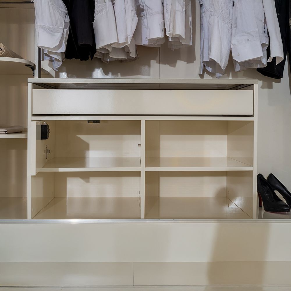 Paris Accordion Modular Wardrobe with Hidden Safe, LED & 2 Drawers - Beige - With 5-Year Warranty - Image 4