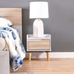 Aurora Night Stand-White/Natural Oak