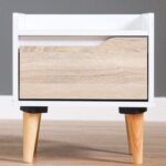 Aurora Night Stand-White/Natural Oak