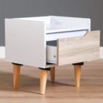 Aurora Night Stand-White/Natural Oak