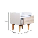 Aurora Night Stand-White/Natural Oak