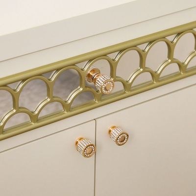 Hernan Night Stand Set of 2-White Glossy/Golden - Image 2