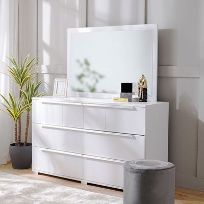 Brooklyn Dresser With Mirror-White - Image 2