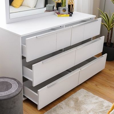 Brooklyn Dresser With Mirror-White - Image 3