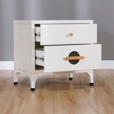 New Aloha Nightstand-White/Golden-With 2-Year Warranty - Image 4
