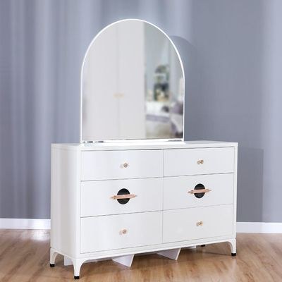 New Aloha Dresser with Mirror - White/Golden - With 2-Year Warranty - Image 3