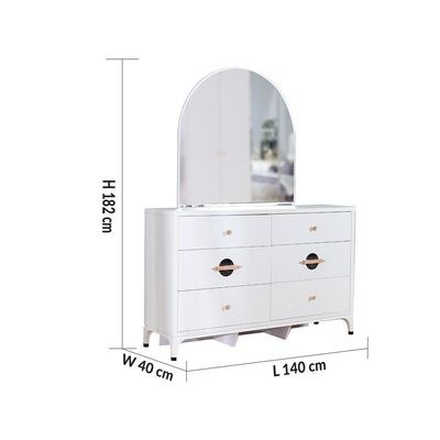 New Aloha Dresser with Mirror - White/Golden - With 2-Year Warranty - Image 5