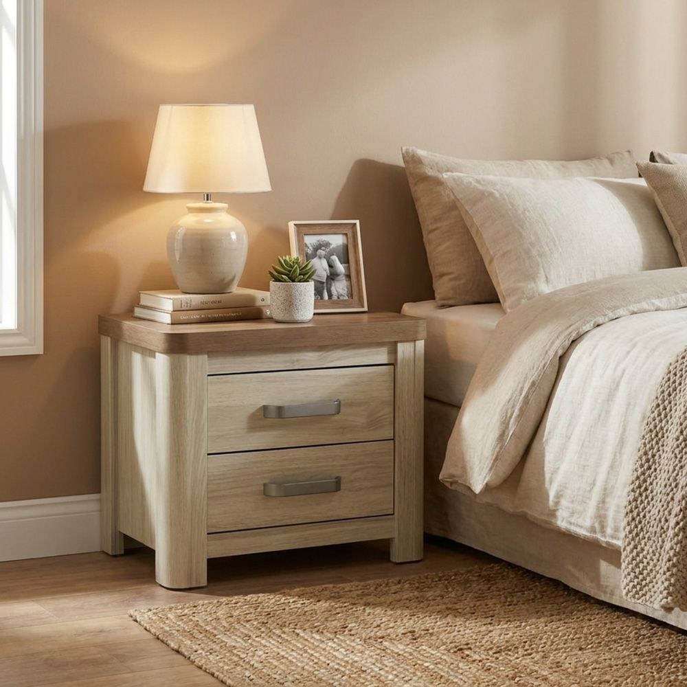 Olivos Nightstand-Ash Grey/Oak-With 2-Year Warranty - Image 5