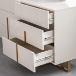 New Poliana Dresser with Mirror and Stool-Beige-With 2-Year Warranty