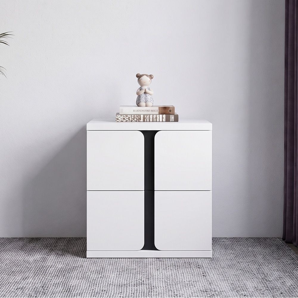 Palomeze Night Stand-White/Black-With 2-Year Warranty - Image 2