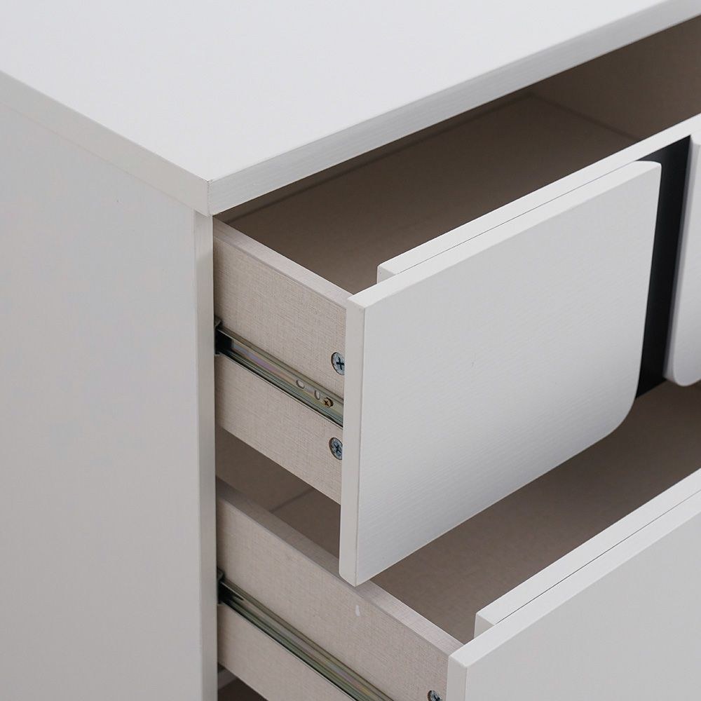 Palomeze Chest of 5 Drawers-White/Black-With 2-Year Warranty - Image 3